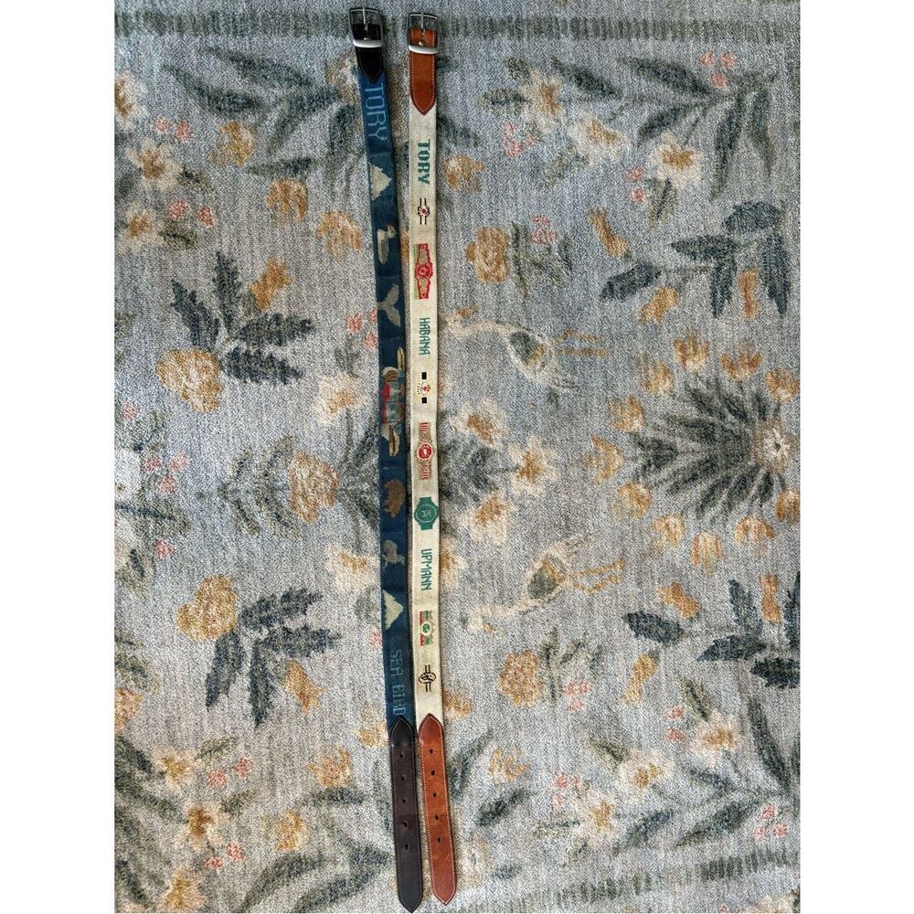Tory Leather belt in size 36 canvas leather lot of 2